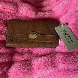 Kenneth Cole Reaction Tan Croc-Embossed Clutch